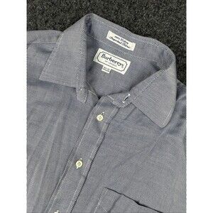 Vintage Burberry Shirt Men’s 16.5 - 33 Blue Stripes Button Up USA Made